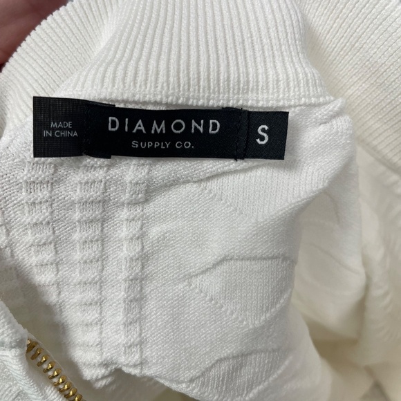 DIAMOND SUPPLY CO.  Quartz Varsity White Cardigan, Size Small or Medium  - NWT - Picture 4 of 5